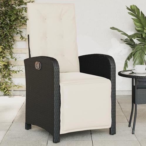 vidaXL Chaise inclinable de jardin et repose-pied noir, Tuin en Terras, Tuinsets en Loungesets, Verzenden