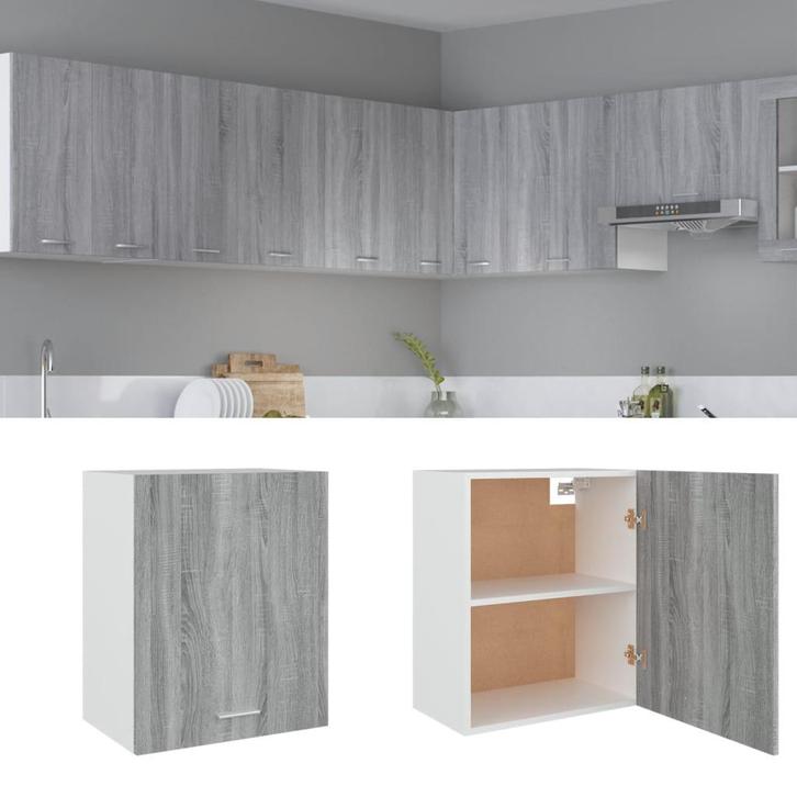 vidaXL Hangkast Lyon 50x31x60 cm bewerkt hout grijs sonoma, Huis en Inrichting, Kasten | Overige, Nieuw, Verzenden