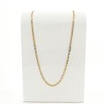 Bicolor gouden marine schakel ketting met wiebertjes | 55 cm, Ophalen of Verzenden, Gebruikt, Overige kleuren, Goud
