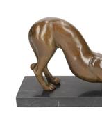 Beeldje - Windhond - borzoi - Brons, Marmer