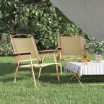 vidaXL Chaises de camping lot de 2 Beige 54x55x78 cm, Neuf, Verzenden