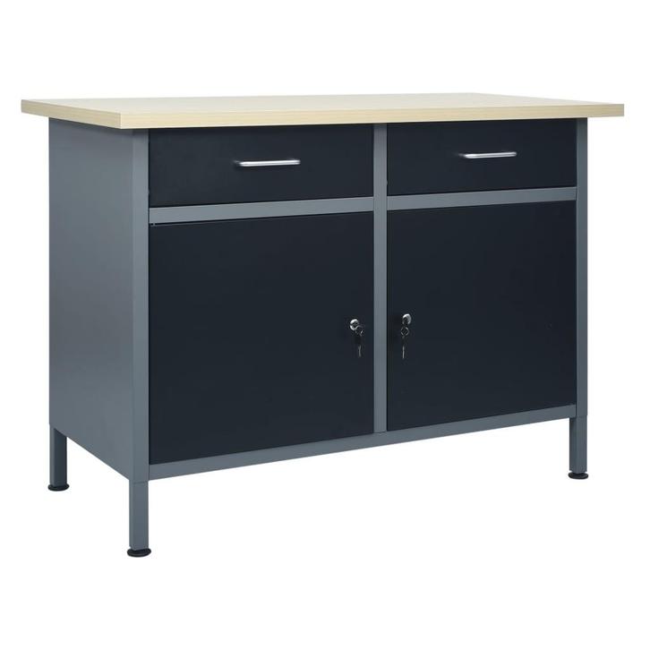 vidaXL Werkbank 120x60x85 cm staal zwart, Doe-het-zelf en Bouw, Werkbanken, Nieuw, Verzenden