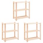 vidaXL Opbergrekken 3-laags 3 st 80x38x90 cm massief, Huis en Inrichting, Verzenden, Nieuw