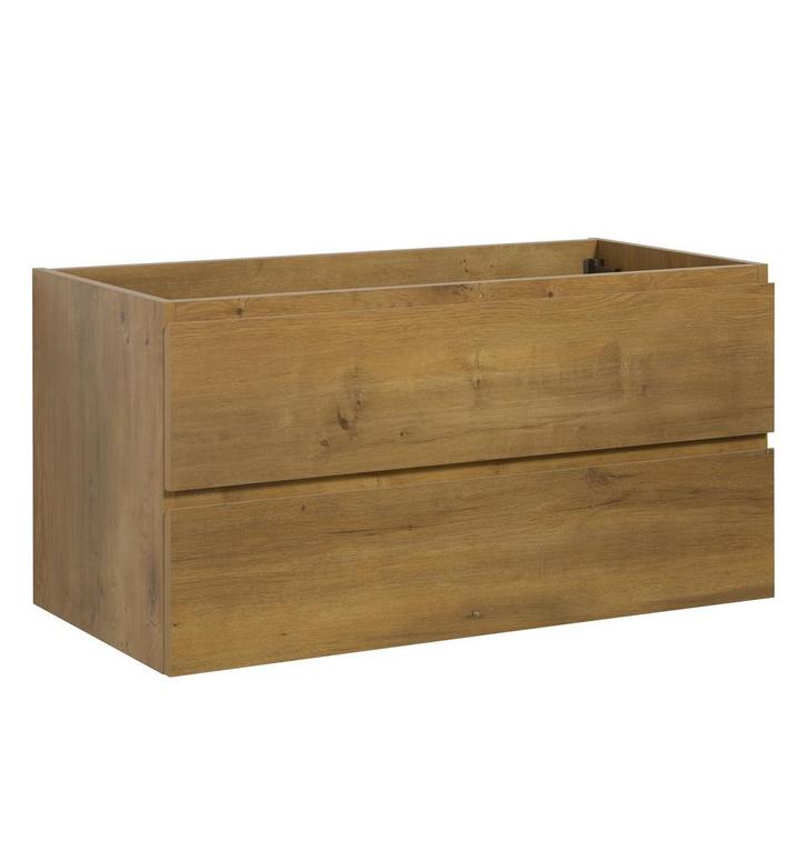 Wastafelkast Angela 100 x 48 cm Eiken Hangend Wastafelmeubel, Huis en Inrichting, Badkamer | Badkamermeubels, Nieuw, Verzenden