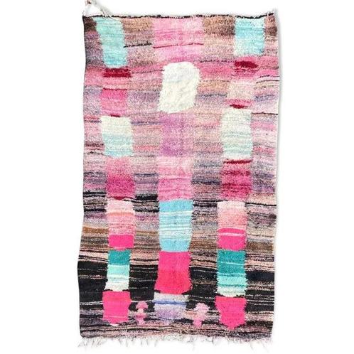 Marokkaanse vintage kleurrijke tapijt 145x260 cm, Kelim, Huis en Inrichting, Stoffering | Tapijten en Vloerkleden