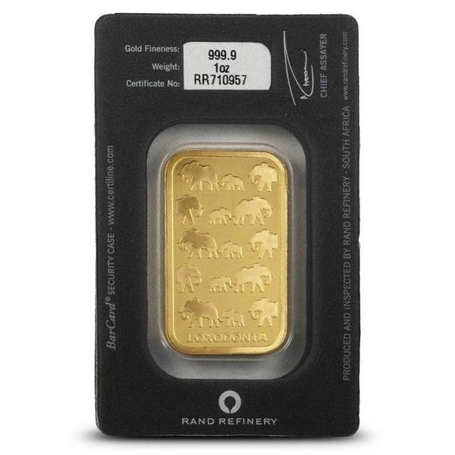 1 Troy Ounce - Goud - .9999 Gold Bar Rand Refinery (In, Postzegels en Munten, Edelmetalen en Baren