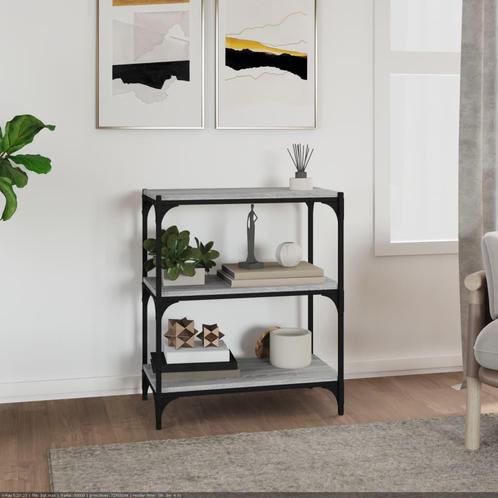 vidaXL Boekenkast 60x33x70,5 cm hout en staal grijs sonoma, Huis en Inrichting, Kasten | Boekenkasten, Nieuw, Verzenden