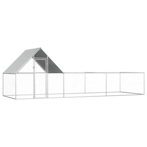 vidaXL Kippenren 6x2x2 m gegalvaniseerd staal, Dieren en Toebehoren, Knaagdieren en Konijnen | Hokken en Kooien, Nieuw, Verzenden