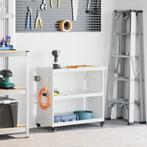 vidaXL Gereedschapswagen Wit 75 x 35 x 73 cm Poedercoated, Verzenden, Nieuw