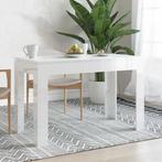 vidaXL Eettafel 120x60x76 cm bewerkt hout hoogglans wit, Huis en Inrichting, Verzenden, Nieuw