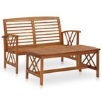 vidaXL 2-delige Loungeset massief acaciahout, Tuin en Terras, Verzenden, Nieuw, Loungeset