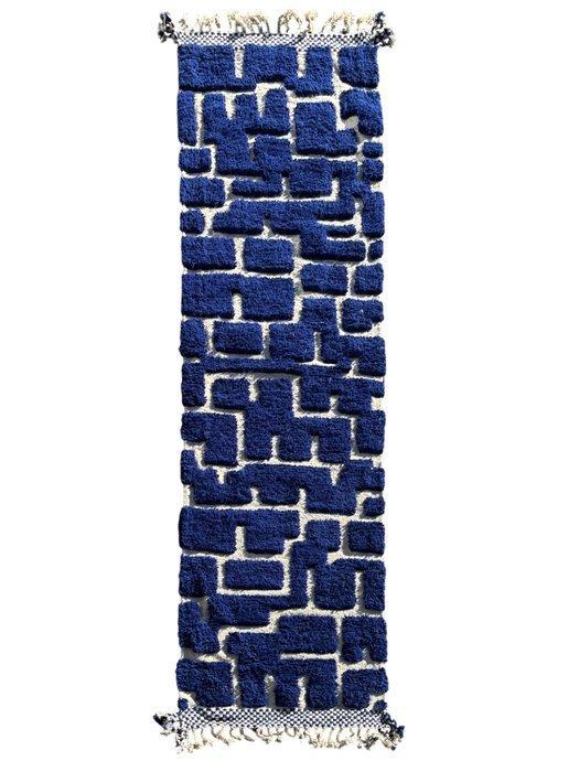 Blue Runner Marokkaans Tapijt – Berberwol Textuurontwerp -, Huis en Inrichting, Stoffering | Tapijten en Vloerkleden