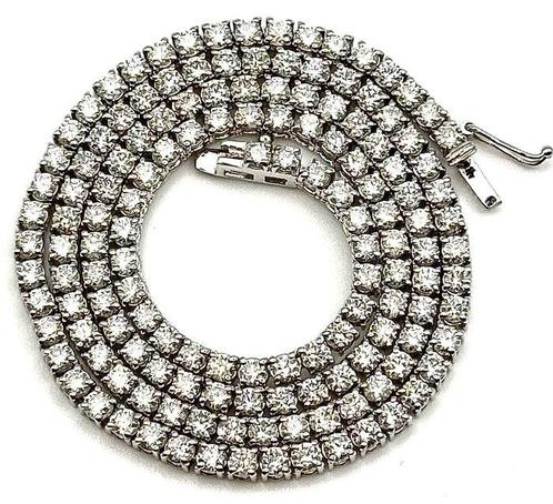 Kraagketting - 18 karaat Witgoud - 11.50ct. tw. Diamant, Handtassen en Accessoires, Antieke sieraden