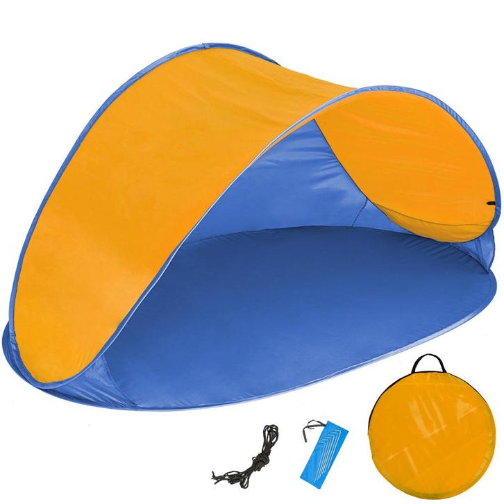 tectake Pop up strandtent Jasmin - blauw / oranje, Caravans en Kamperen, Kampeeraccessoires, Verzenden