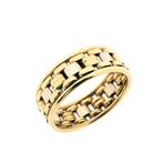 Bicolor gouden schakelring (witgoud, robuuste gouden ring), Handtassen en Accessoires, Ringen, 18 tot 19, Gebruikt, Overige kleuren