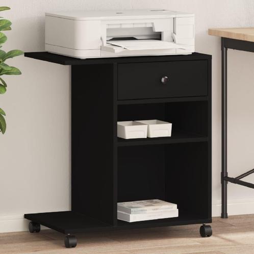 vidaXL Printerkastje met wielen 60x40x68,5 cm zwart, Computers en Software, Printers, Nieuw, Verzenden