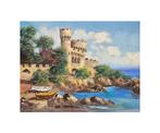 Catalan School (XX) - Tossa de Mar Castle, Antiek en Kunst, Kunst | Schilderijen | Klassiek