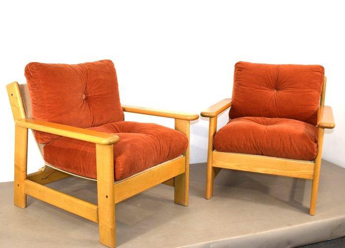 Fauteuil (2) - Hout, Textiel, Antiek en Kunst, Antiek | Meubels | Stoelen en Sofa's
