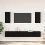 vidaXL Wand TV Kast Wandgemonteerd 6 pcs Zwart eiken Bewerkt, Huis en Inrichting, Kasten |Televisiemeubels, Verzenden, Nieuw