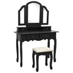 vidaXL Ensemble de coiffeuse et tabouret Noir 100x40x146, Verzenden