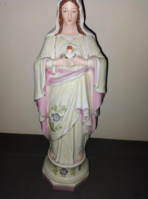 Beeldje - Madonna - 34 cm - Biscuit porselein, Antiek en Kunst, Antiek | Boeken en Manuscripten