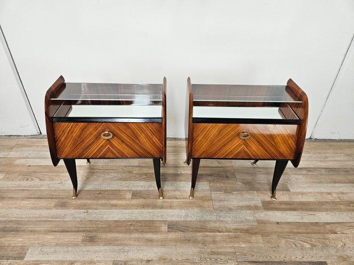 Nachtkastje (2) - Comodini jaren 50 in mahoniehout met, Antiek en Kunst, Kunst | Designobjecten