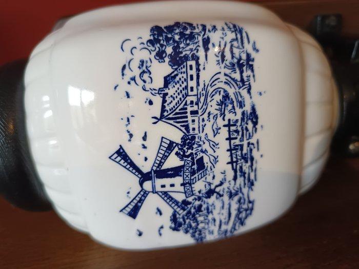 Koffiemolen - Hout, Metaal, Porselein - Wandkoffiemolen, Antiek en Kunst, Antiek | Keukengerei