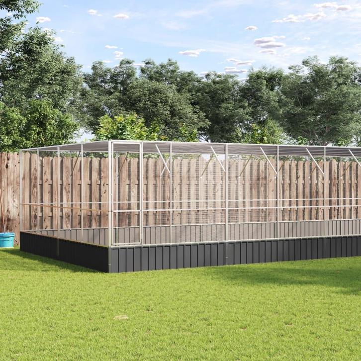 vidaXL Volière met verlengstuk 832x414x212 m staal, Animaux & Accessoires, Oiseaux | Accessoires, Envoi