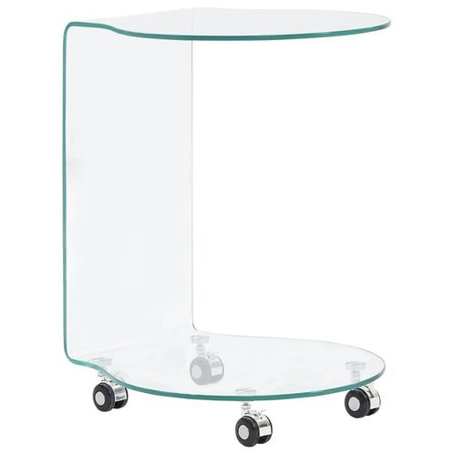 vidaXL Salontafel 45x40x58 cm gehard glas, Huis en Inrichting, Tafels | Salontafels, Nieuw, Verzenden