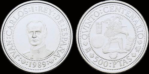 Spain 500 pesetas 1989 Proof zilver, Postzegels en Munten, Munten en Bankbiljetten | Toebehoren, Verzenden