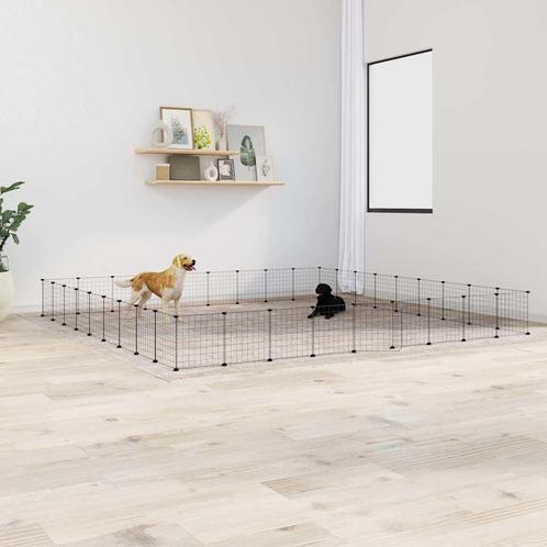 vidaXL Huisdierenkooi met deur 36 panelen 35x35 cm staal, Dieren en Toebehoren, Knaagdieren en Konijnen | Hokken en Kooien, Nieuw