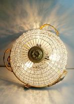 Plafondlamp - Verguld messing - Kristallen plafonnière, Antiek en Kunst