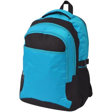 vidaXL Rugzak voor school 40 L zwart en blauw beschikbaar voor biedingen