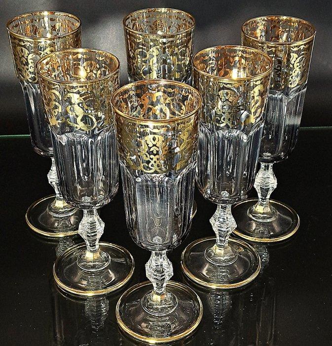 Artemisia - Champagne fluitje (6) - Monet - Kristal, oro, Antiek en Kunst, Antiek | Glaswerk en Kristal