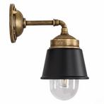 Stal- & Boerderijlampen Kostas Brass 90 Muurlamp Brons/Zwart, Tuin en Terras, Verzenden, Nieuw