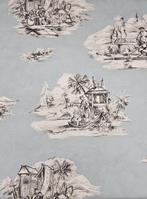 Tissu Toile de Jouy Orientale - Design de la dynastie Qing -