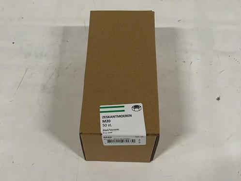 Veiling - 10x Hoenderdaal zeskantmoer verzinkt 50-pack M20 s, Doe-het-zelf en Bouw, IJzerwaren en Bevestigingsmiddelen