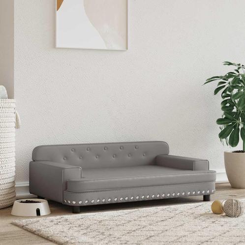 vidaXL Hondenmand 90x53x30 cm kunstleer grijs, Dieren en Toebehoren, Honden-accessoires, Nieuw, Verzenden