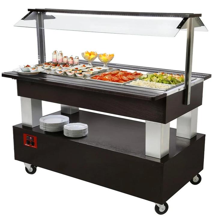 Gekoeld Buffet | GOURMET LINE | Hout/RVS | 4x 1/1 GN |, Zakelijke goederen, Horeca | Keukenapparatuur, Nieuw in verpakking, Verzenden