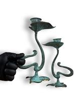 Kaarsenstandaard met oor - Gepatineerd brons - Plantaardige