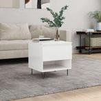 vidaXL Salontafel 50x46x50 cm bewerkt hout hoogglans wit, Verzenden, Nieuw