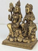 Beeld, standbeeld Shiva en Parvati - 15 cm - Brons - 1980