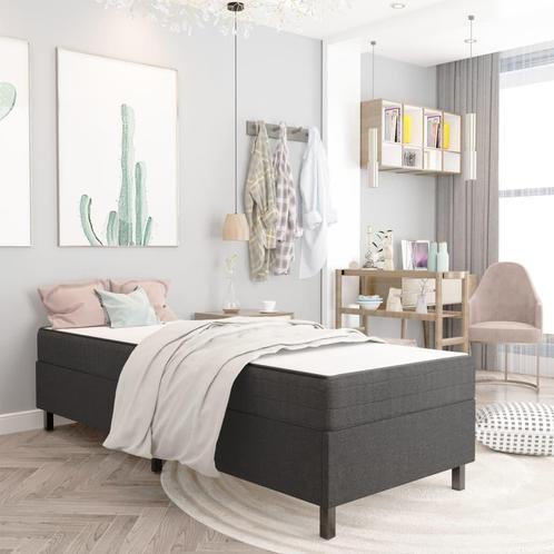 vidaXL Boxspringframe stof grijs 90x200 cm, Huis en Inrichting, Slaapkamer | Bedden, Nieuw, Verzenden