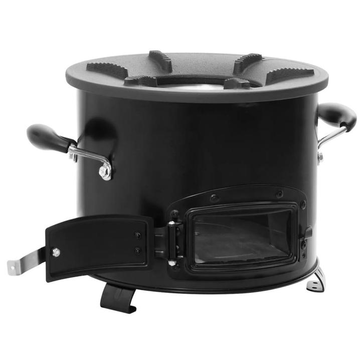 vidaXL Camping houtkachel 36x26x22,5 cm metaal zwart, Huis en Inrichting, Haarden, Nieuw, Verzenden