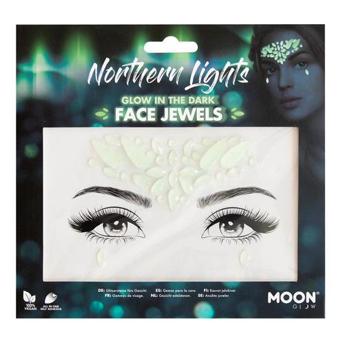 Moon Glow Glow in the Dark Face Jewels Northern Lights, Hobby en Vrije tijd, Feestartikelen, Nieuw, Verzenden