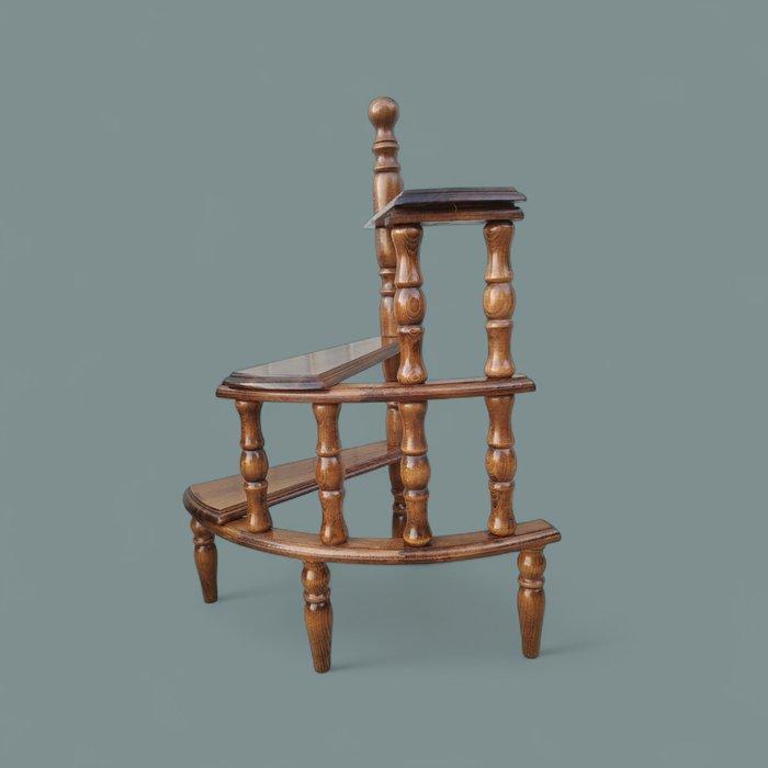 Weegschaal - Beukenhout - Bibliotheektrap, Antiek en Kunst, Curiosa en Brocante