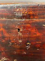 Important solid wood travel trunk, Northern Italy, late 19th