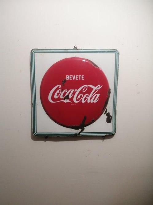 Coca-Cola - Coca cola - Enseigne en émail - Émail, Antiek en Kunst, Antiek | Wandborden en Tegels