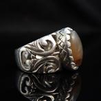 Ring met cabochonagaat - Zilver - Midden-Oosten - ca.