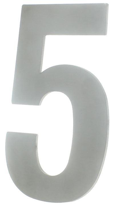 Huisnummer 5 130 mm rvs, Doe-het-zelf en Bouw, Hang- en Sluitwerk, Klink of Kruk, Nieuw, Overige materialen